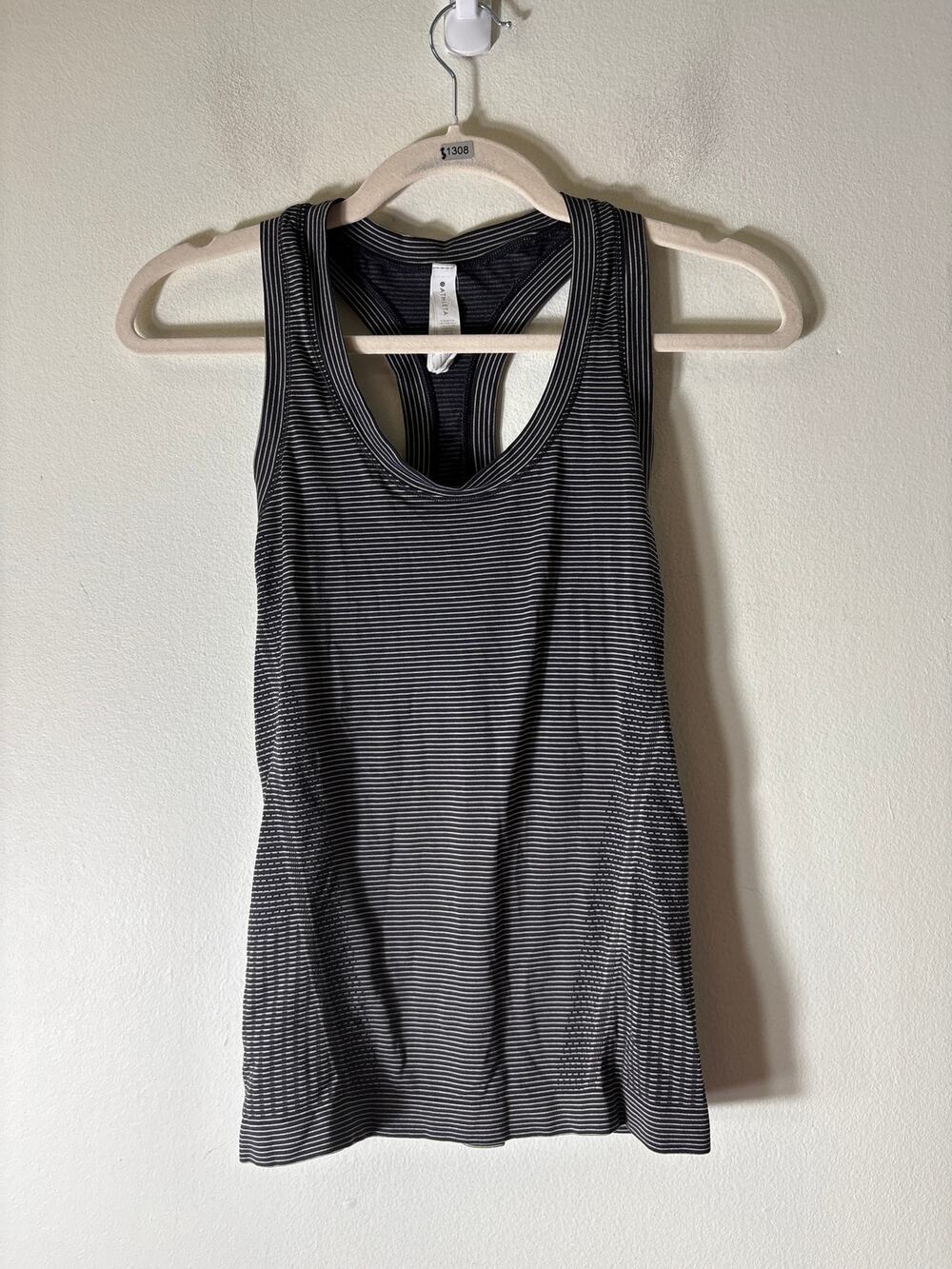 Athleta Black and Tan Stripe Athletic Tank Sz XS